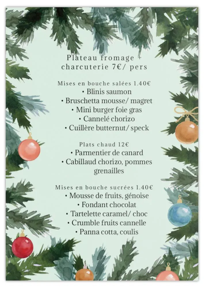 menu noel